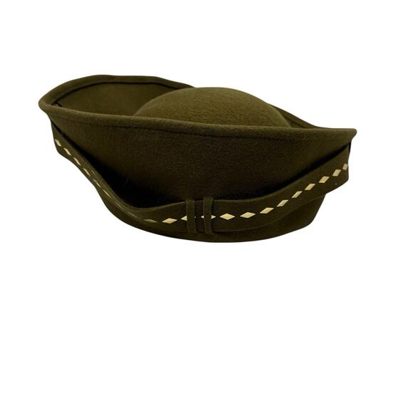 Vintage Mr. John Olive Wool Felt Studded Hat Avant Garde Art-to-Wear Sz S 7-3/8 main image 6